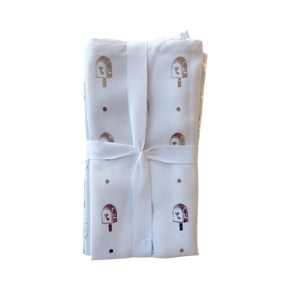 Colorfit Dreidel Shine HANUKKAH NAPKINS Holiday White & Silver NWT